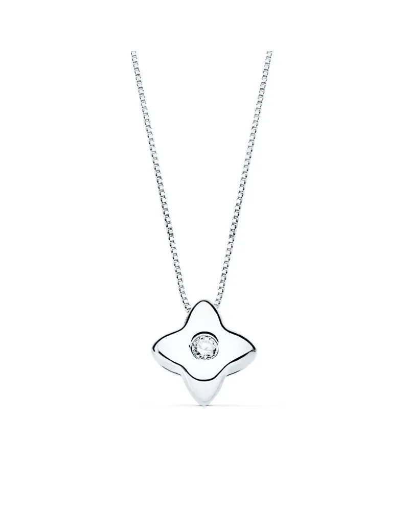 Gargantilla oro blanco 18k estrella diamante laboratorio
