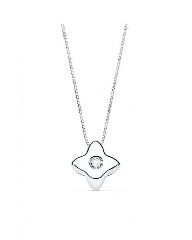 Gargantilla oro blanco 18k estrella diamante laboratorio