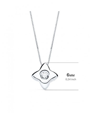 Gargantilla oro blanco 18k estrella diamante laboratorio 42cm