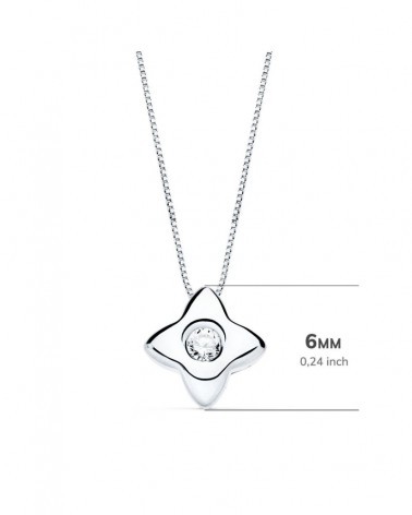 Gargantilla oro blanco 18k estrella diamante laboratorio 42cm