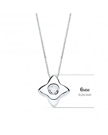 Gargantilla oro blanco 18k estrella diamante laboratorio 42cm