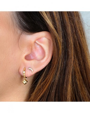 Pendientes oro amarillo 18k cierre presión 0,77 gramos