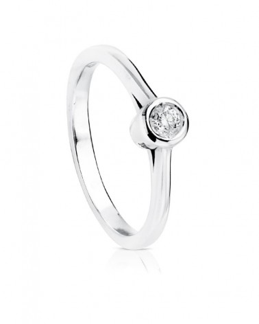 Solitario oro blanco 18k diamante 0.10 quilates