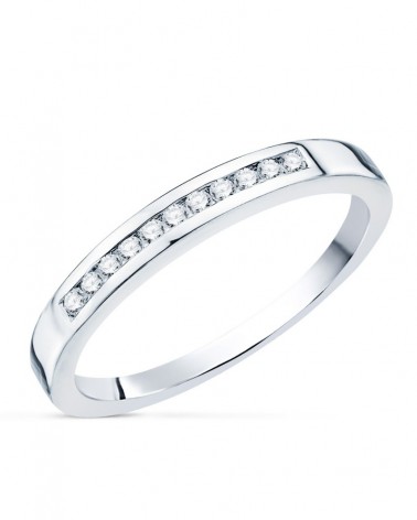 Sortija oro blanco 18k con diamantes de laboratorio