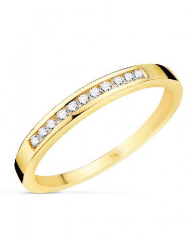 Sortija oro 18k con 11 diamantes de laboratorio