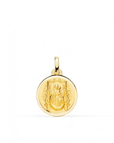 Medalla oro 18k Virgen del Pino bisel 18mm