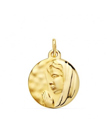 Medalla oro 18k Virgen María Reina de los Cielos 16mm