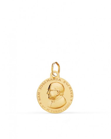 Medalla oro 18k San Josemaría Escrivá 14mm