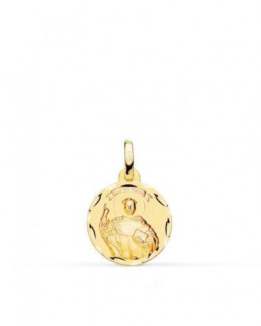 Medalla San Vicente Ferrer oro 18k tallada 14mm