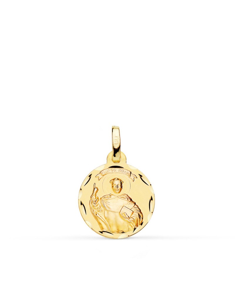 Medalla San Vicente Ferrer oro 18k tallada 14mm