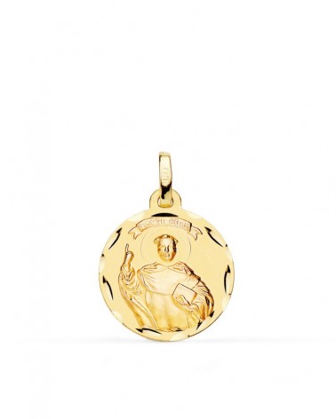 Medalla San Vicente Ferrer oro 18k tallada 18mm