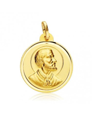 Medalla oro 18k San Francisco Javier 22 mm