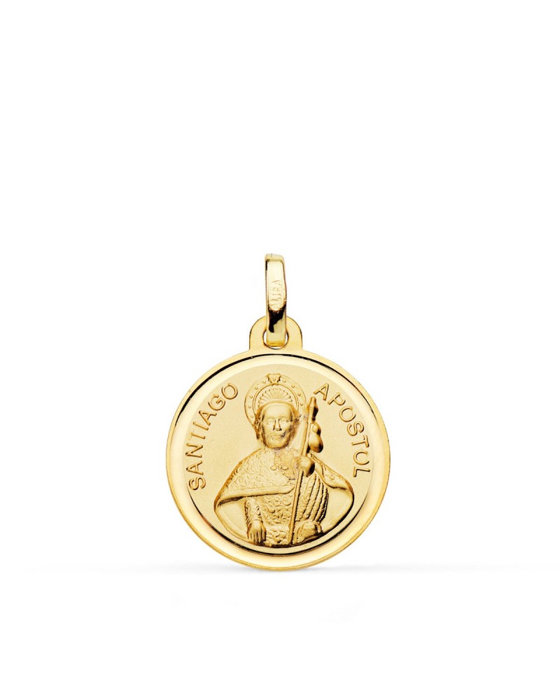 Medalla Santiago Apóstol oro 18k bisel 14 mm