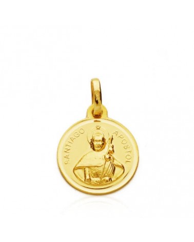 Medalla Santiago Apóstol oro 18k amarillo 18mm