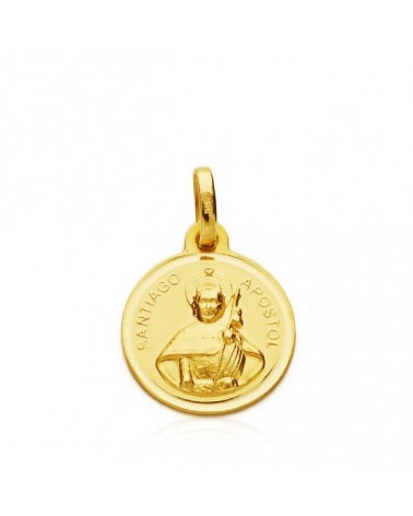 Medalla Santiago Apóstol oro 18k amarillo 18mm