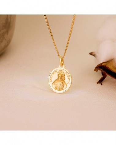 Medalla Santiago Apóstol oro 18k amarillo 18mm