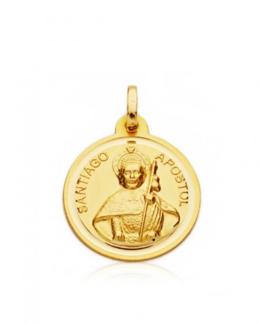 Medalla Santiago Apóstol oro 18k amarillo 22mm