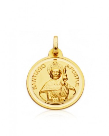 Medalla Santiago Apóstol oro 18k amarillo 22mm