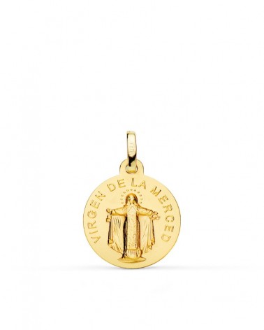 Medalla Virgen de la Merced oro 18k amarillo 16mm