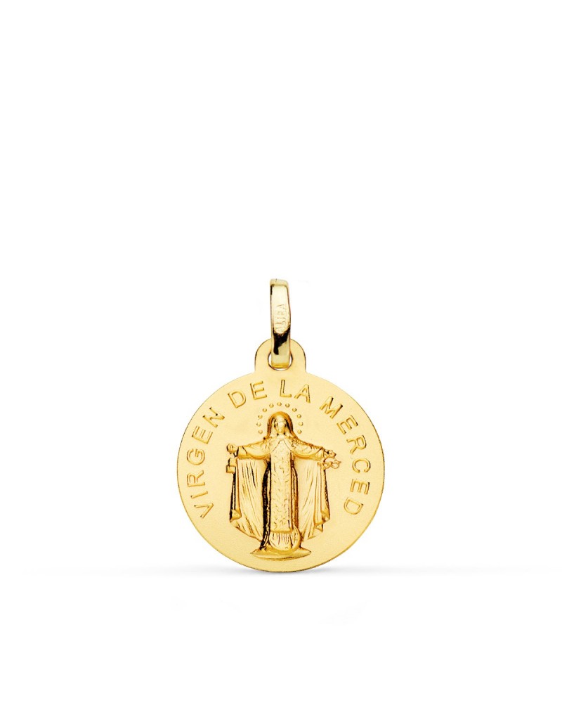 Medalla Virgen de la Merced oro 18k amarillo 16mm