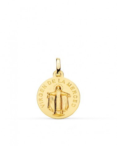 Medalla Virgen de la Merced oro 18k amarillo 16mm
