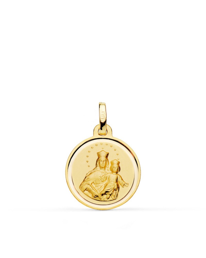 Medalla oro 18k Virgen María Auxiliadora 16mm