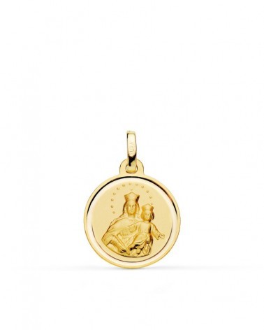 Medalla oro 18k Virgen María Auxiliadora 16mm