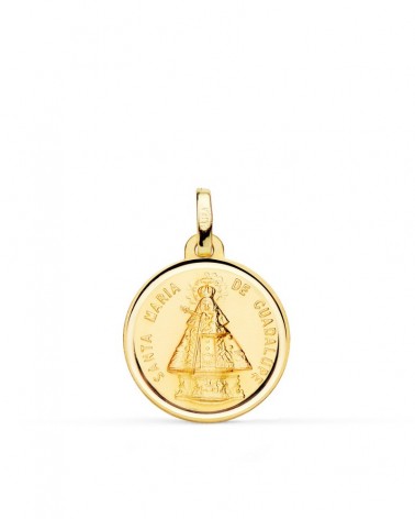 Medalla oro 18k Santa María de Guadalupe 18mm