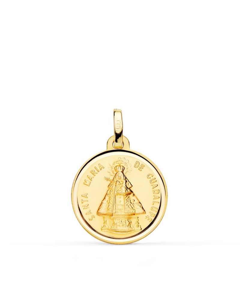 Medalla oro 18k Santa María de Guadalupe 18mm