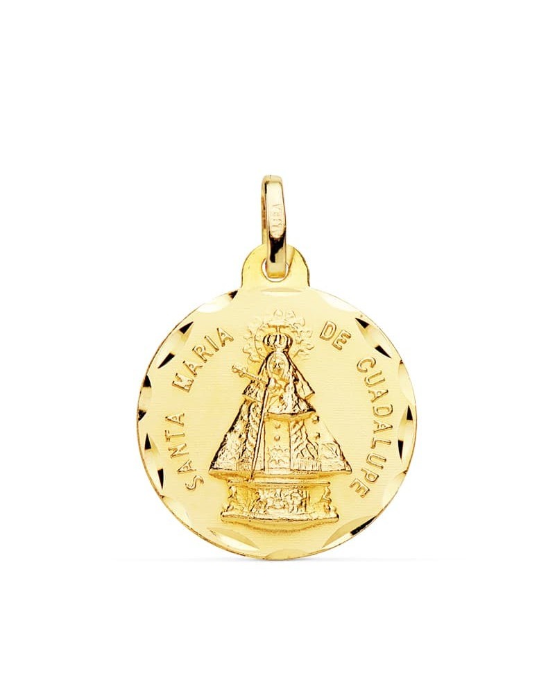 Medalla Virgen de Guadalupe oro 18k tallada 20mm