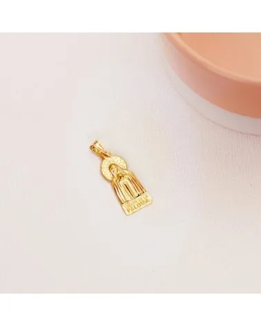 Medalla oro 18k Virgen de la Paloma tallada 20x9 mm