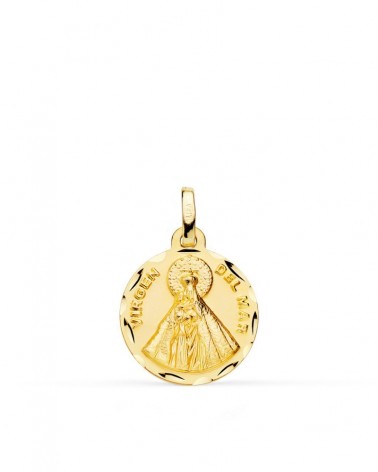 Medalla oro 18k Virgen del Mar tallada 16mm
