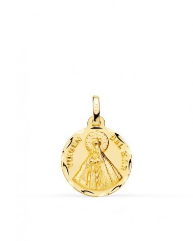Medalla oro 18k Virgen del Mar tallada 16mm