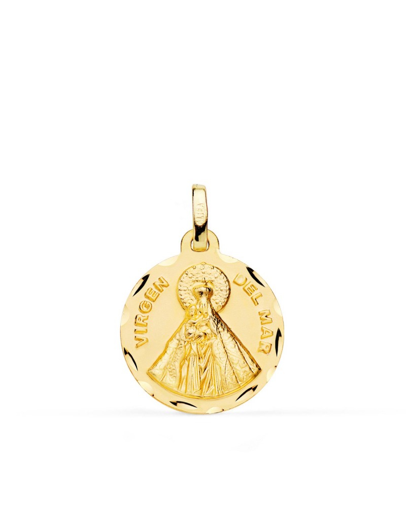 Medalla oro 18k Virgen del Mar tallada 18mm