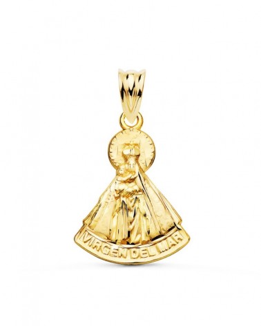 Medalla oro 18k Virgen del Mar tallada 20x17 mm