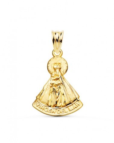 Medalla oro 18k Virgen del Mar tallada 20x17 mm