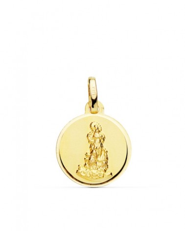 Medalla oro 18k Virgen Nuestra Señora del Saliente 16mm