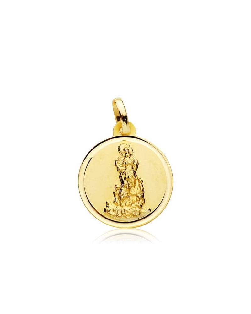 Medalla oro 18k Virgen del Saliente 18 mm