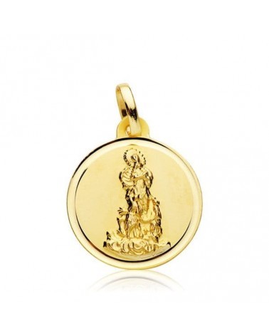 Medalla oro 18k Virgen del Saliente 18 mm