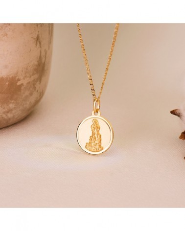 Medalla oro 18k Virgen del Saliente 18 mm