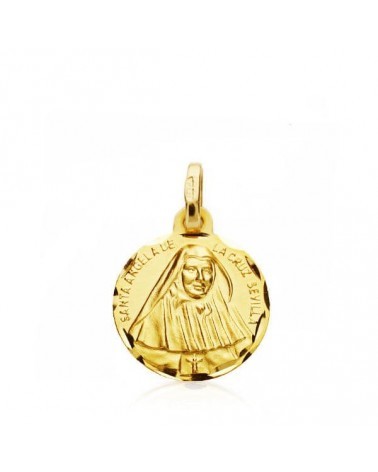 Medalla Santa Ángela oro 18k amarillo 14mm