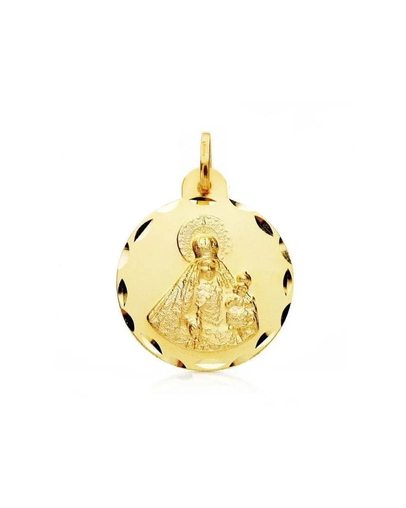 Medalla Virgen del Rosario oro 18k tallada 22mm