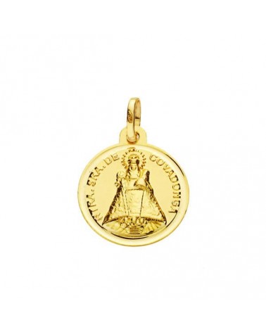 Medalla Virgen de Covadonga oro 18k amarillo 16 mm