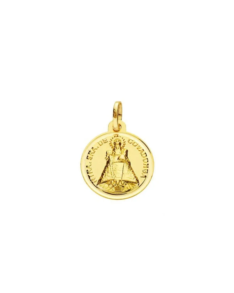 Medalla Virgen de Covadonga oro 18k amarillo 16 mm