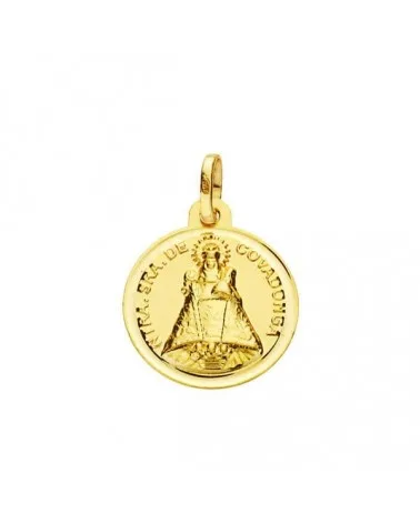 Medalla Virgen de Covadonga oro 18k amarillo 16 mm
