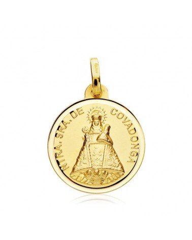 Medalla oro 18k Virgen de Covadonga 18mm