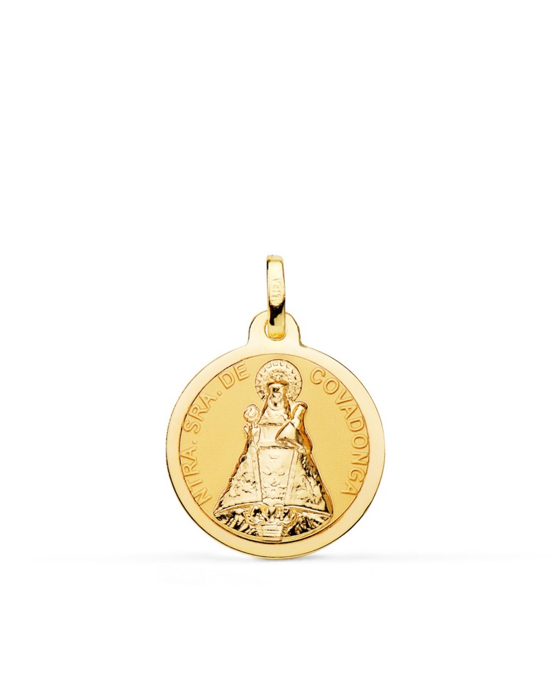 Medalla oro 18k Virgen de Covadonga 18mm