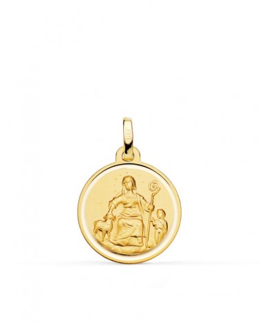 Medalla oro 18k Divina Pastora 18mm bisel