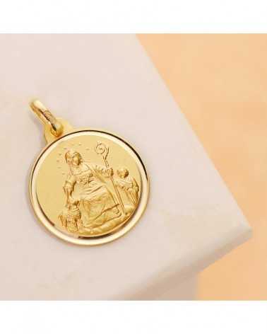 Medalla oro 18k Divina Pastora 18mm bisel