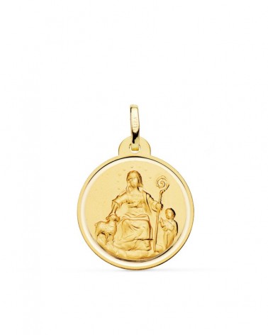 Medalla oro 18k Divina Pastora bisel 20mm
